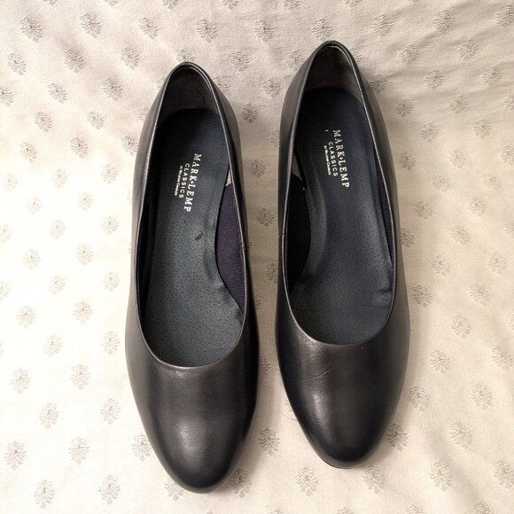 NEW!  VERY DARK NAVY Mark Lemp Leather Pumps  9.5 WW - Picture 5 of 5
